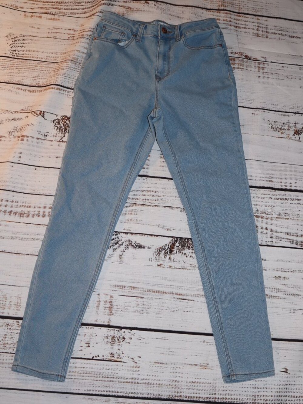 No Boundaries Women’s High Rise Skinny Jeans Size 7 Light Wash Stretch Denim